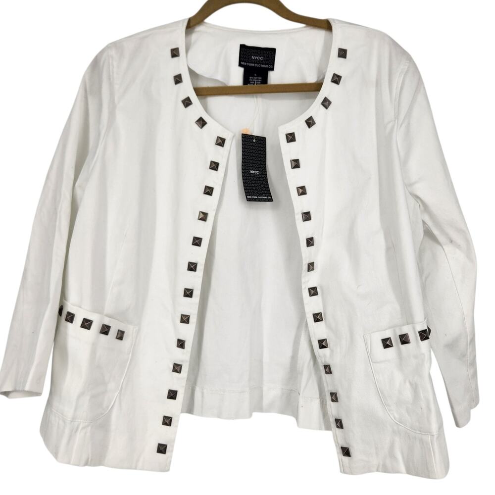 New York & Company Studded Cotton Blend Jacket